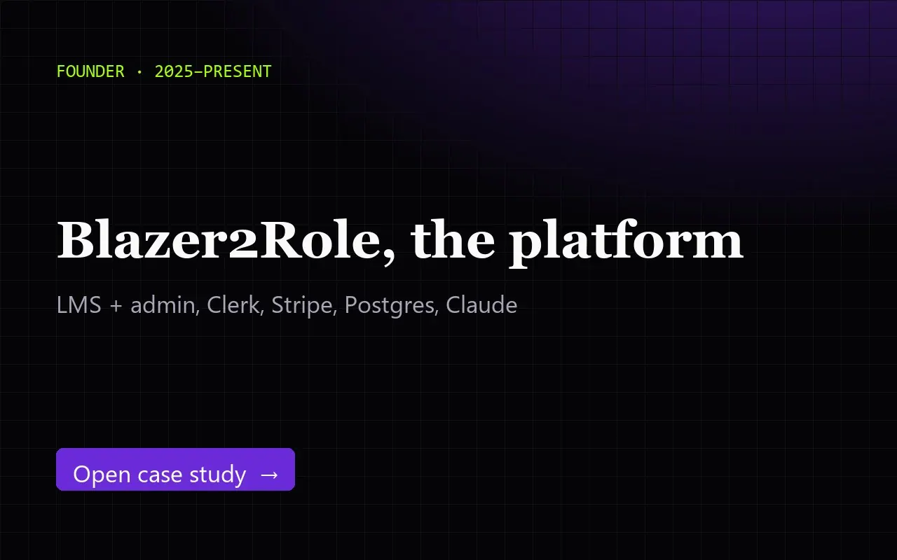 Blazer2Role, the platform I founded
